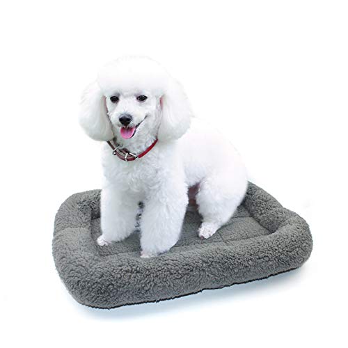 Enjoying Pet Bed Mat 41 x 56 cm Dog Pad with Pillow Around for Puppy Cat Curling Sleep Cat Beds for Cat Carrier/Crate Dog Self-Warm Bed, Antiskid Bottom, Medium - Square M
