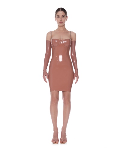 Dress "Stella008" Dark Beige | Gold / S / 160-165