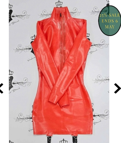 Red Latex Suspender-Dress