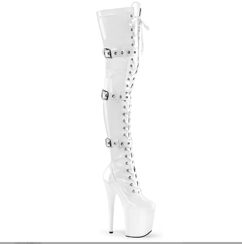 White Pleaser Boots-Flamingo