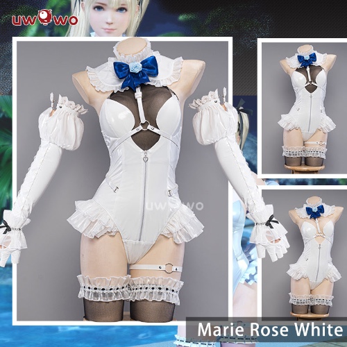 【In Stock】Uwowo Dead or Live DOA XVV Marie Rose Summer Swimsuit White Sheer Bodysuit Cosplay Costume - 【In Stock】M