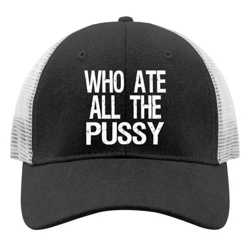 ENIS Hats for Men Humor Black Snapback Hats for Men Trucker Hats Snapback who ate All The Pussy Light Trucker Hats - Black One Size