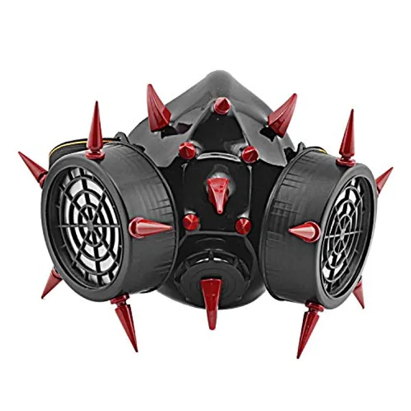 crazy hunter Red Metal Claw Spike Cosplay Gas Mask Costume Steampunk Masquerade