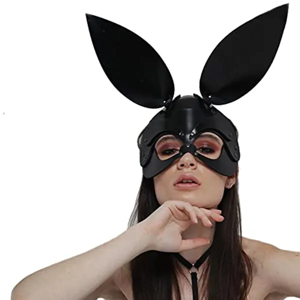 Mumbobyswim Women Leather Masks Masquerade Party Mask for Cosplay Halloween Costume Accessory