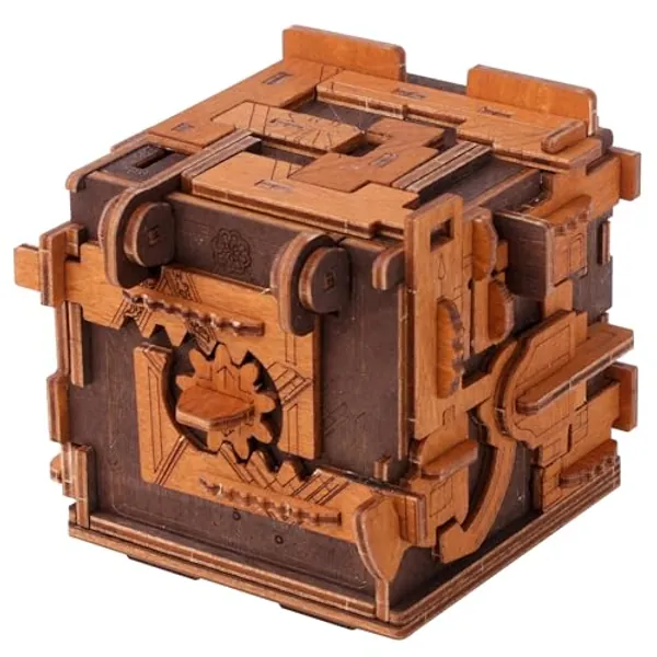 WOODEN.CITY Challenging Escape Room Puzzle Box - Hard Puzzle Box - Cluebox Escape Puzzle - Difficult Puzzle Box - 3D Escape Room Puzzle - Brain Teaser Gift Box - Escape Room Box - Steampunk Puzzle Box