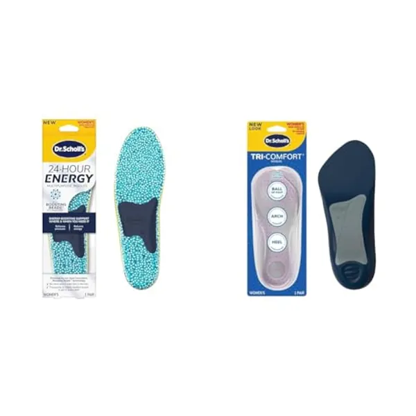 Dr. Scholl's 24-Hour Energy and Tri-Comfort Women's Shoe Insoles, 1 Pair Each, Size 6-10