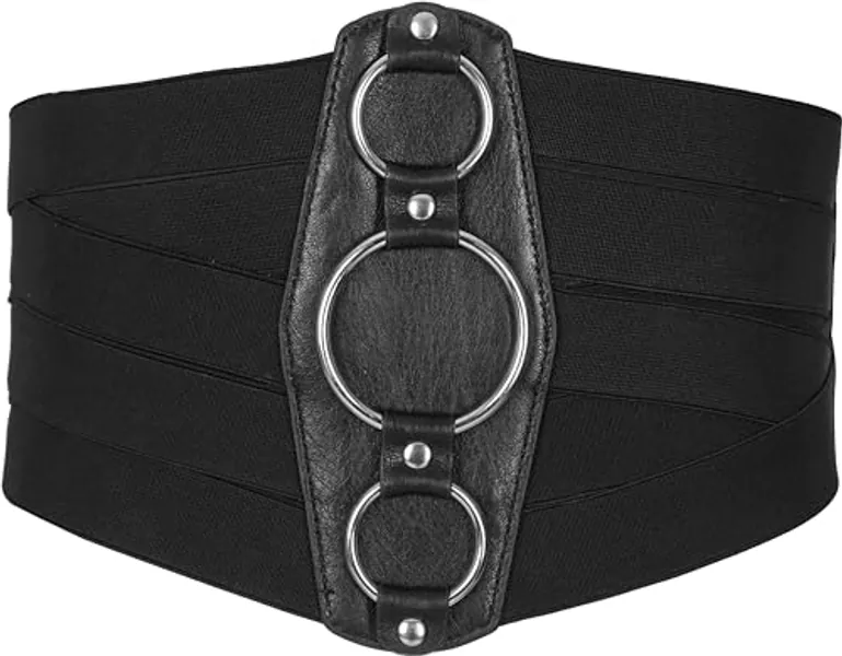 BlackButterfly 7 Inch Wide Lattice Corset Waspie Elastic Waist Belt