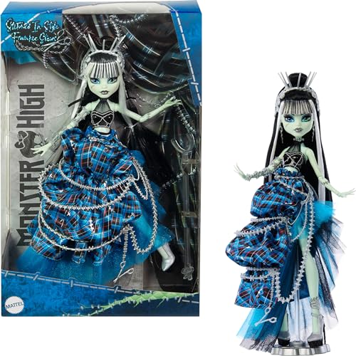 Monster High Frankie Stein Doll with Original Sculpt, Stitched in Style Collector Doll with Deconstructed Gown and Sewing-Inspired Accessories (Amazon Exclusive)