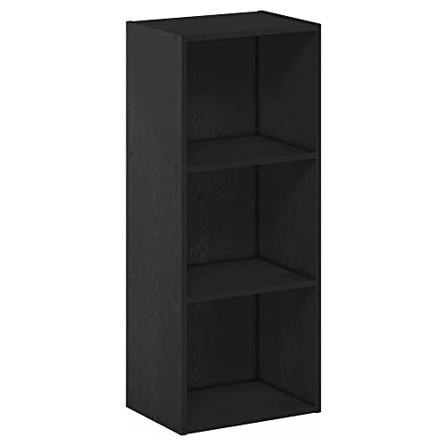 Furinno Pasir 3-Tier Open Shelf Bookcase, Blackwood - 3-Tier Cube - Blackwood