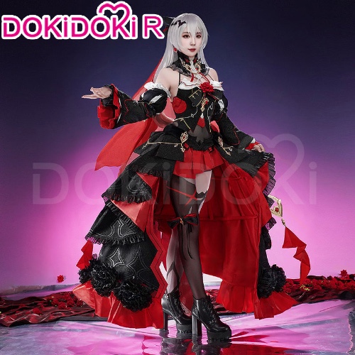 【Size S-3XL】DokiDoki-R Game Honkai Impact 3 Cosplay Theresa Apocalypse Lunar Vow: Crimson Love Skin Cosplay Costume | Costume Only M-PRESALE