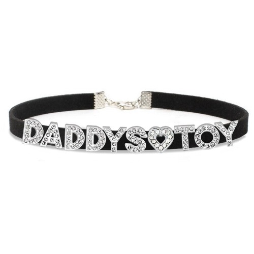 Daddy's Toy Rhinestone Choker - Black