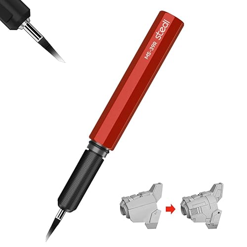 stedi Model Scriber Chisel,Tungsten steel Blades 0.1mm,for Modeling Hobby,RG Scale Model,Gundam Model Kit,for Scribing line, Engraved,Panel line,Resin,Red - Red+0.1mm