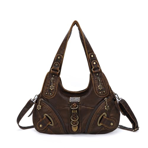 Angelkiss Hobo Purses and handbags for Women Satchel Handbag Women Purses Large Daily Shoulder Bags - 801brown