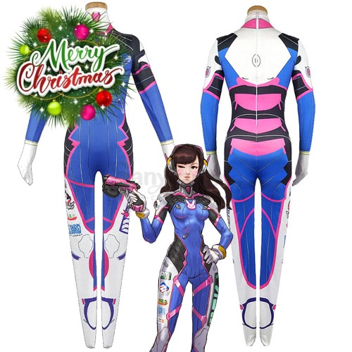 【In Stock】Game Overwatch D.VA Cosplay Bodysuit Classic Dva Cosplay Suit - XL