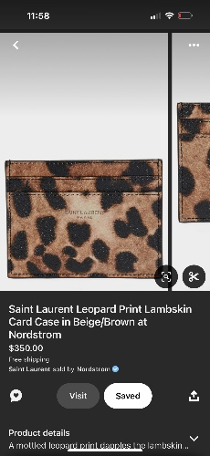 Leopard Printed Lambskin Card Case