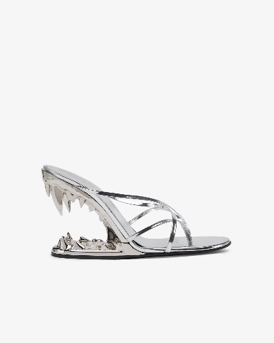 Morso Mirror Thong Sandals : Women Shoes Silver |GCDS®