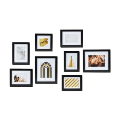 8 Piece Wall Photo Frame Set - Black
