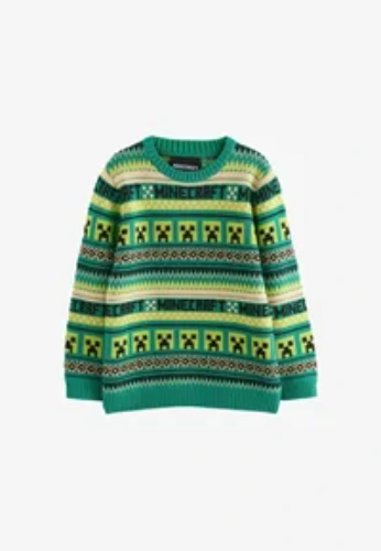 CHRISTMAS FAIRISLE CREW NECK REGULAR FIT - Džemperis - green minecraft