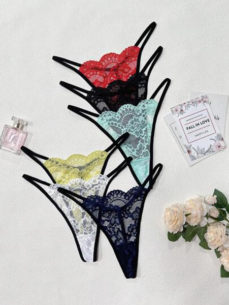 Kontrast Spets Tryck Damtrosor