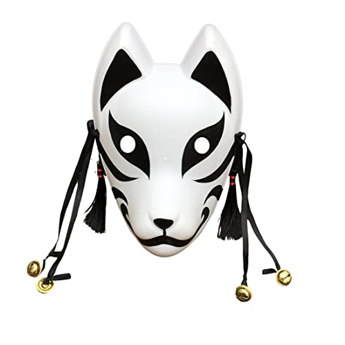 YangYong Fox Cosplay Mask for Masquerade Ball Party Valentine's Day, Japanese Kitsune Kabuki - H