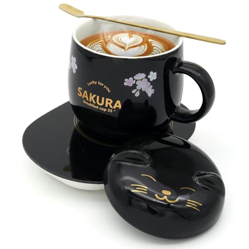 LIZHIGU Coffee Mug with Warmer - Cute Mug Warmer Cup Warmer Beverage Coffee Warmer for Desk Coffee Warmer with Mug Set with Auto Shut off Smart Coffee Warmer is the Gift with a Birthday Gift Box Black - All Black