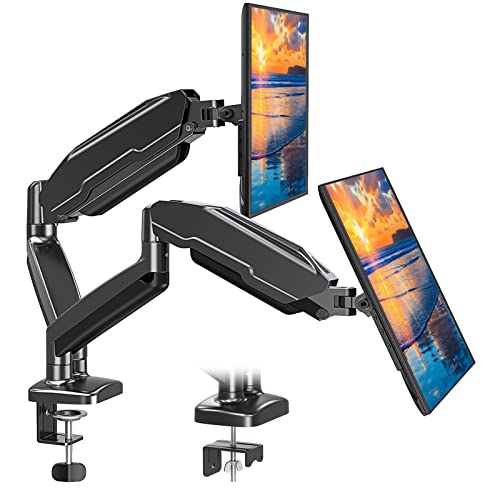 MOUNT PRO Dual Monitor Mount Fits 13 to 32 Inch Computer Screen, Height Adjustable Monitor Stand for 2 Monitors, Gas Spring Monitor Arm Holds up to 17. 6lbs Each, Monitor Desk VESA Mount, Black - black