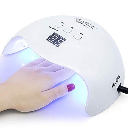 Gel UV LED Nail Polish Lamp, LKE Nail Dryer 40W LED Light with 3 Timers Professional for Nail Art Tools Accessories White - White