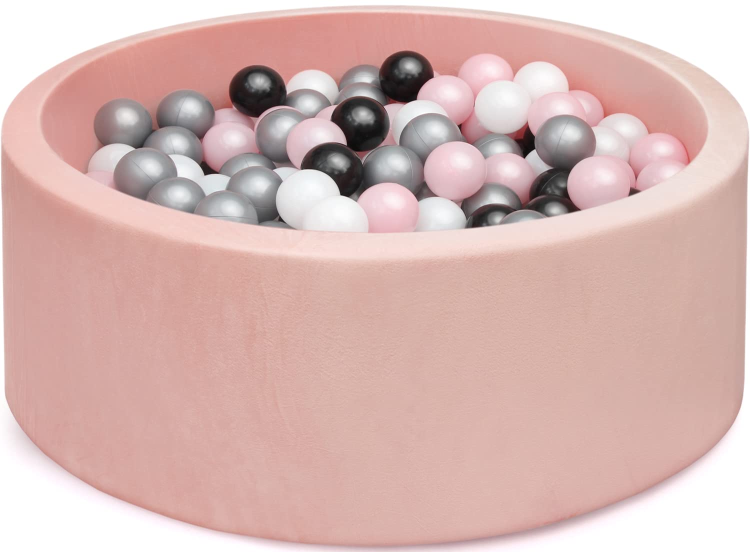 Edostory Ball Pit, ∅ 2.75in 200 Balls Included, Memory Foam Ball Pits for Toddlers Soft Children Round Playpen 35 x 12 inch - Pink