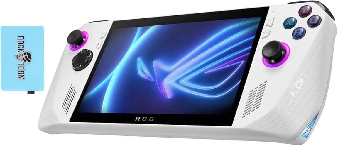 ASUS ROG Ally 7" 120Hz Gaming Handheld - Ryzen Z1 Extreme 8-Core - 16GB RAM, 2TB M.2 SSD - White with Dockztorm Hub - 2TB SSD - Ryzen Z1 Extreme Processor
