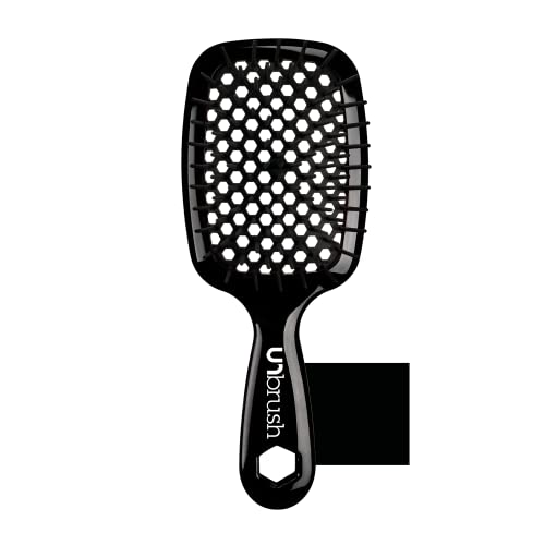 FHI HEAT Unbrush Wet & Dry Vented Detangling Hair Brush, Black - Black