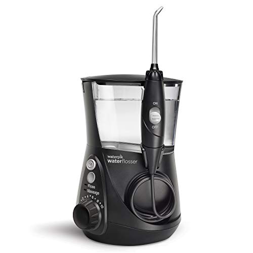 Waterpik Aquarius Water Flosser Professional For Teeth, Gums, Braces, Dental Care, Electric Power With 10 Settings, 7 Tips For Multiple Users And Needs, ADA Accepted, Black WP-662 - Black - Water Flosser