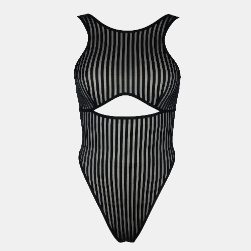 Vertigo Cutout Bodysuit Black - XL / Black