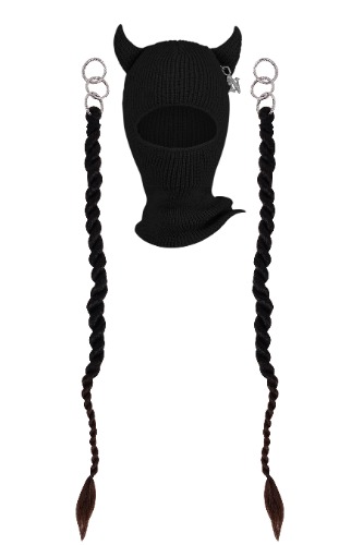 Devil Balaclava with braids BLACK | Default Title
