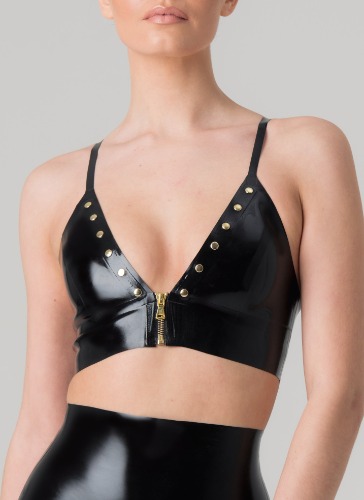 Latex Heroine Bra | M / Black