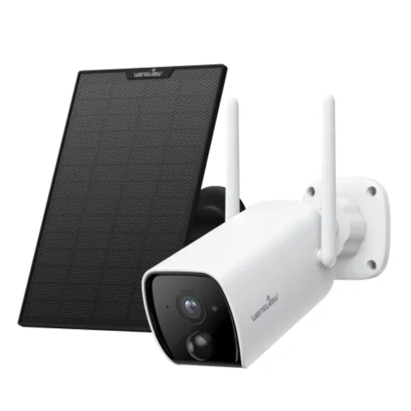Security Cameras Wireless Outdoor, Wansview 2K 3MP Security Camera， Solar/Battery Powered, Home Security Camera with PIR Motion Detect& Siren, WiFi Camera with Solar Panel, Compatible with Alexa