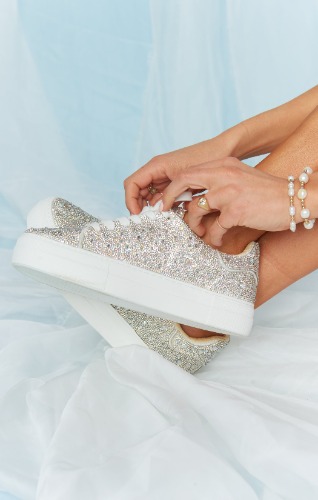 Betsey Johnson Sidny Platform Sneaker ~ Rhinestone | 7