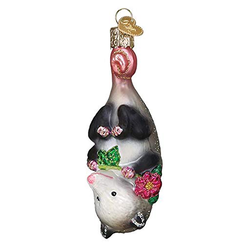 Old World Christmas Blossom Opossum Glass Ornament Free Box 12569 New