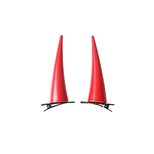 NUWIND Anime Power Haarspange Rote Horn Cosplay Requisiten PVC Kopfbedeckung für Halloween Party Perücke Cosplay Kostüm Haarschmuck Haarnadel Hörner Clip