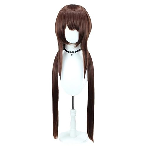 RiRaku Anime Perücke Mari Makinami Brown Red Long Halloween Kostüm Cosplay Perücke,Für Party Karneval Weihnachten