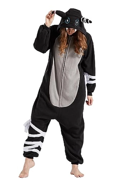 DELEY Unisex Adult Animal Sleepwear Warm Onesies Pajamas Cosplay Homewear Anime Costume