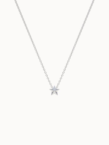 Solid Gold Star Necklace - White Gold
