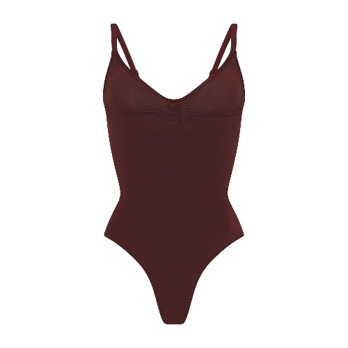 SEAMLESS SCULPT THONG BODYSUIT | OXBLOOD