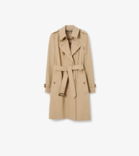 Mid-length Chelsea Heritage Trench Coat in Honey - Women, Cotton Gabardine | Burberry® Official