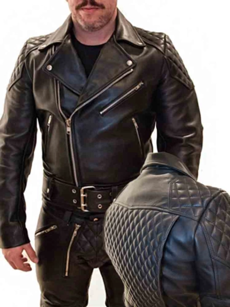  MISTER B Lederjacke RÜCKEN PADDING hier günstig kaufen | Spexter.com  size L. 