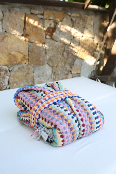 Unique Cotton Pockets Bathrobe, Bubble Handwoven Robe, Turkish Towel, Personalized Gift, Thick Bathrobe