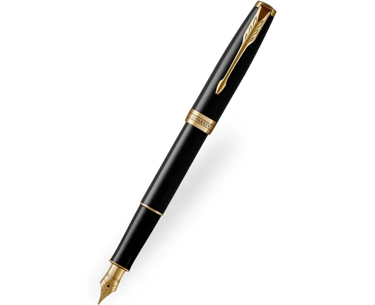 Parker Sonnet Black Gold Trim Fountain Pen