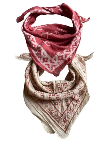 Set of 2 Organic Cotton Bandana man/woman, Block Print bandana, Bandana Scarf, Paisley Design Scarf, Winter Scarf, bandanna