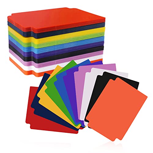 100 Stück Card Divider, 93x69 Mm Kartentrenner Sammelkarten Kunststoff mtg Card Divider Karten Sortieren Laschen für Spiele Sport Aufbewahrungsboxen Ordner (10 Farben)