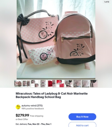 Miraculous: Tales of Ladybug & Cat Noir Marinette Backpack Handbag School Bag  | eBay