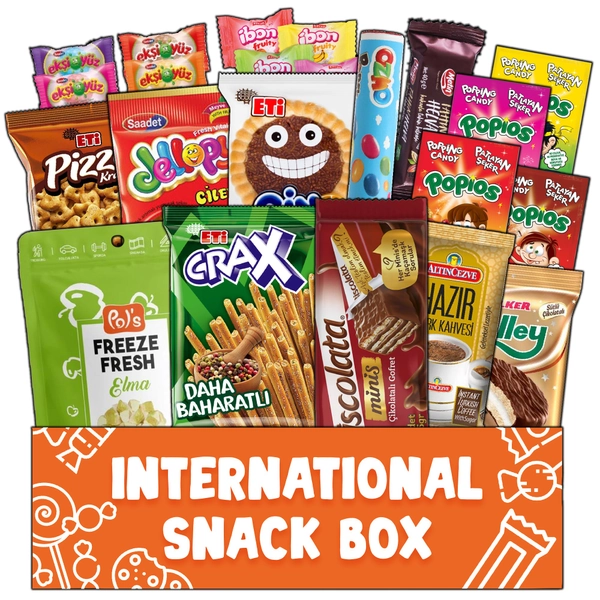 International Snack Box Variety Pack, 12 Different Snacks with 15+ Pieces Count Premium Foreign Rare Snacks and Candies, Sweet & Sour Candy Pack